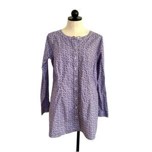 🔥SALE XS Duluth Trading Wrinklefighter Button Down Long Sleeve Tunic Top pockets